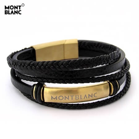 دستبند چرم اسپرت طرح Montblanc
